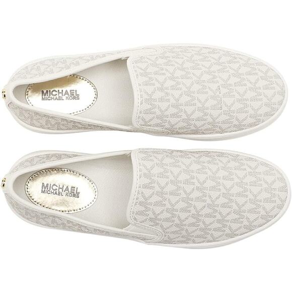 Michael Kors MK Logo Teddi Slip On Platform Sneakers Vanilla Cream 10/11 Nib$175 - Picture 6 of 7
